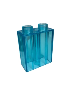 Lego Duplo průhledná kostka tyrkysová 1x2x2